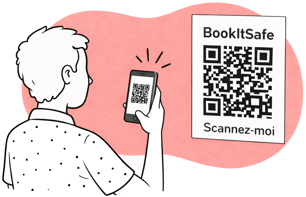 Locataire qui consulte le lien ou scanne le QR code BookItSafe